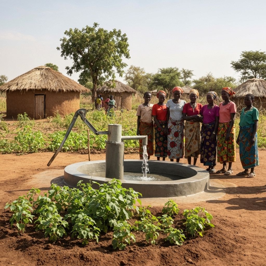 Water well in rural village